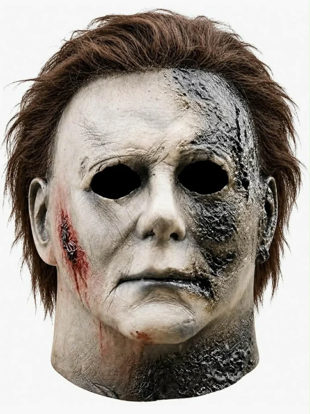 Distressed Horror Face Mask with Burn and Blood Details